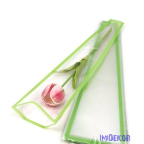 Szálas virág tasak - Színes keretes Zöld