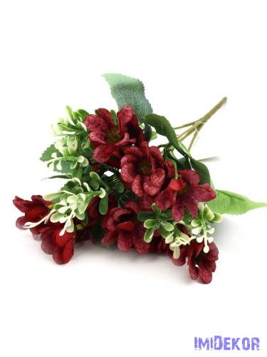 Átmenetes kis virágos csokor 31 cm 257 - Bordó