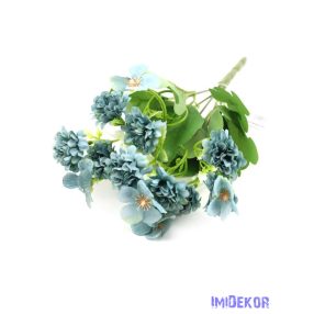 Vegyes virágú kis csokor 33cm 258 - Kék