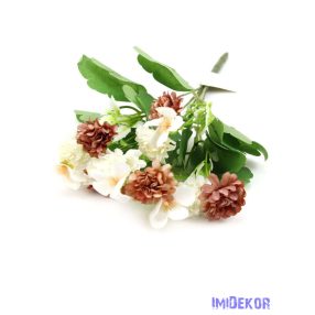 Vegyes virágú kis csokor 33cm 258 - Barna-Fehér