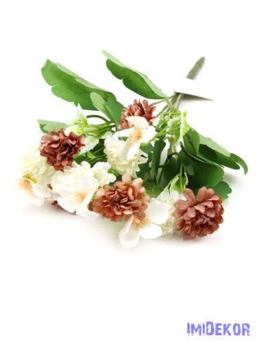 Vegyes virágú kis csokor 33cm 258 - Barna-Fehér