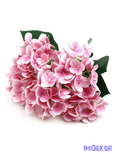 Hortenzia műcsokor 44cm - Erezett Rózsaszín