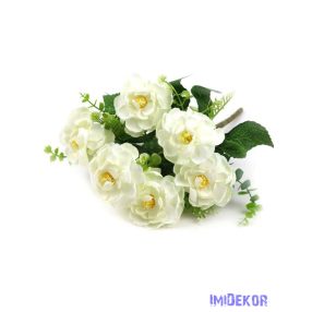 Gardénia selyem csokor 40cm - Fehér