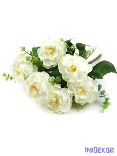 Gardénia selyem csokor 40cm - Fehér