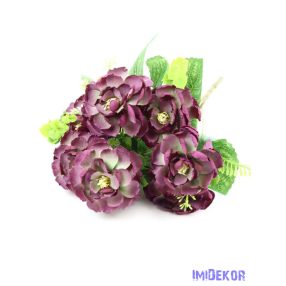 Gardénia selyem csokor 40cm - Bíbor