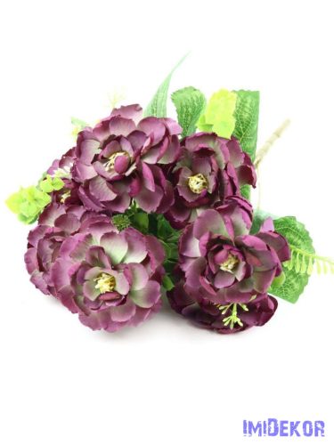 Gardénia selyem csokor 40cm - Bíbor