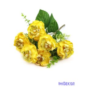 Gardénia selyem csokor 40cm - Sárga