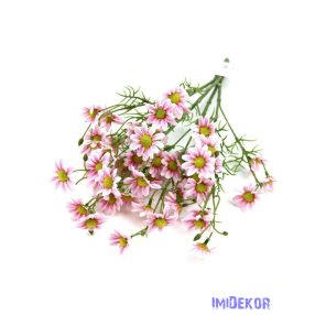 Margaréta selyem csokor műzölddel 50cm - Rózsaszín