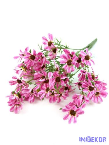 Margaréta selyem csokor műzölddel 50cm - Pink