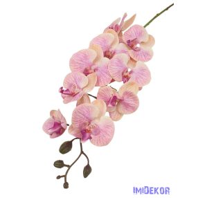 Orchidea 9 mű fejes ág 110cm - Barack-Rózsaszín