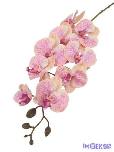 Orchidea 9 mű fejes ág 110cm - Barack-Rózsaszín