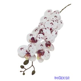 Orchidea 9 mű fejes ág 110cm - Bordó Pöttyös