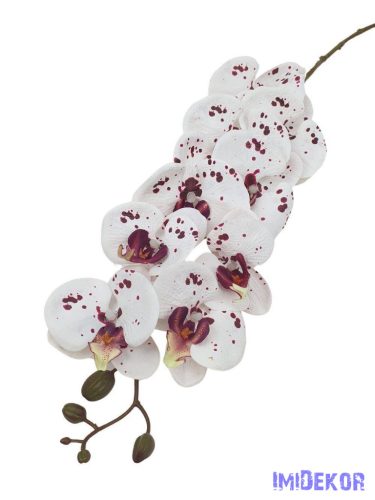 Orchidea 9 mű fejes ág 110cm - Bordó Pöttyös