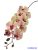 Orchidea 9 mű fejes ág 110cm - Zöld-Bordó középpel