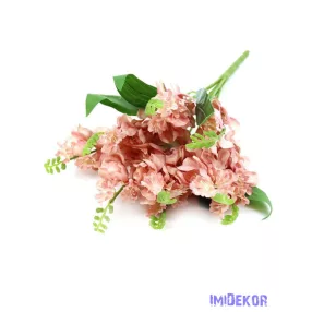   Fürtös virágú 9 ágú selyem csokor 50cm - Fáradt Rózsaszín