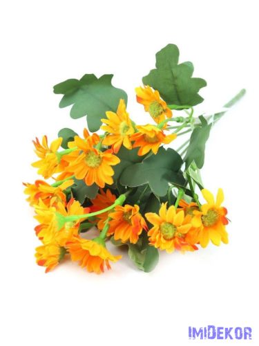 Margaréta selyemvirág csokor 32cm - Narancs