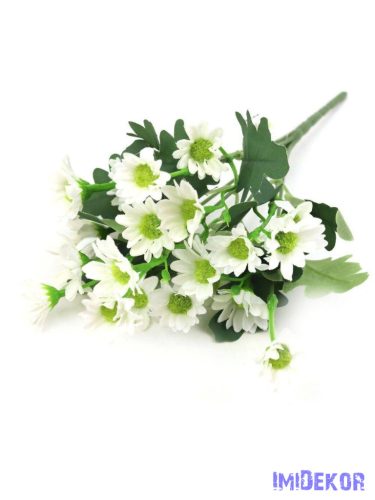 Margaréta selyemvirág csokor 32cm - Fehér