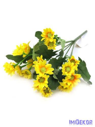 Margaréta selyemvirág csokor 32cm - Sárga