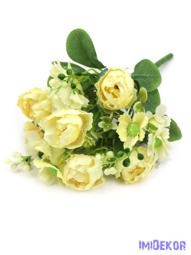 Boglárka csokor kiegészítőkkel 35cm - Krém