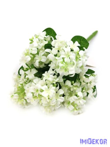Apróvirágos kis selyem csokor 27cm - Fehér