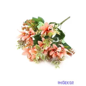 Kis virágos selyem csokor 30cm 271 - Barack
