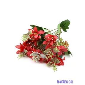 Kis virágos selyem csokor 30cm 271 - Piros