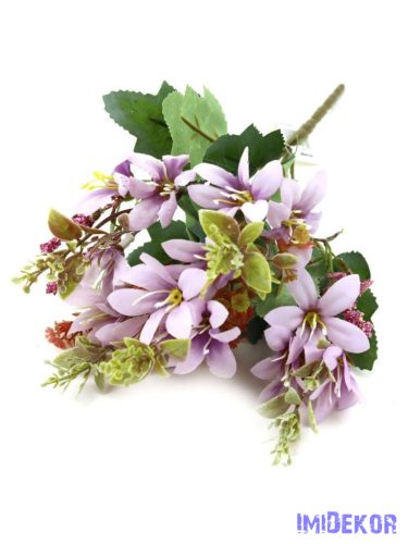Kis virágos selyem csokor 30cm 271 - Lila