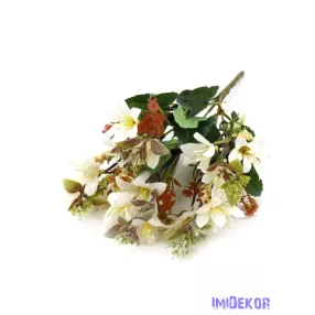 Kis virágos selyem csokor 30cm 271 - Törtfehér