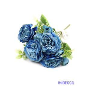 Peónia selyemvirág csokor 32cm - Kék
