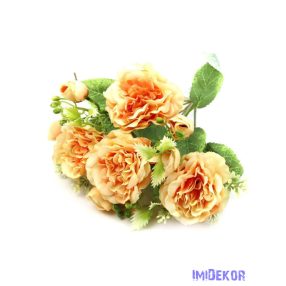 Peónia selyemvirág csokor 32cm - Barack