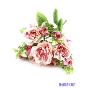 Peónia selyemvirág csokor 32cm - Cirmos Rózsaszín