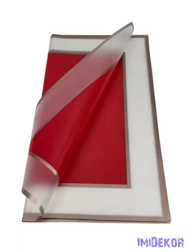 Fólia ív 58x58cm 20db/csomag Metál kerettel - Piros