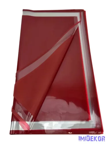 Fólia ív 58x58cm 20db/csomag Átlátszó kerettel - Bordó
