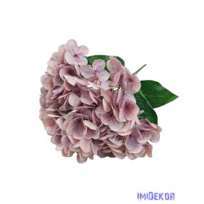   Erezett gumis szirmú hortenzia 5ágú csokor 46cm - Fáradt Lila
