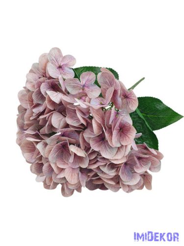 Erezett gumis szirmú hortenzia 5ágú csokor 46cm - Fáradt Lila