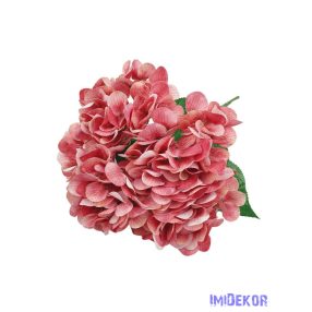 Erezett gumis szirmú hortenzia 5ágú csokor 46cm - Mályva