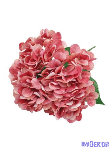 Erezett gumis szirmú hortenzia 5ágú csokor 46cm - Mályva