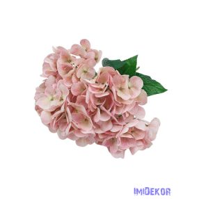  Erezett gumis szirmú hortenzia 5ágú csokor 46cm - Fáradt Rózsaszín