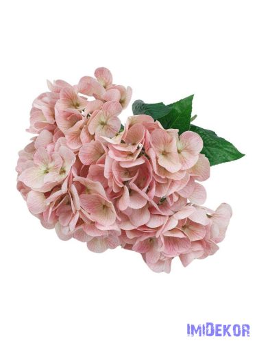 Erezett gumis szirmú hortenzia 5ágú csokor 46cm - Fáradt Rózsaszín