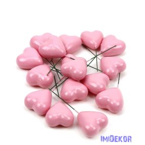 Szív pikk 4cm 16db/csomag - Rózsaszín