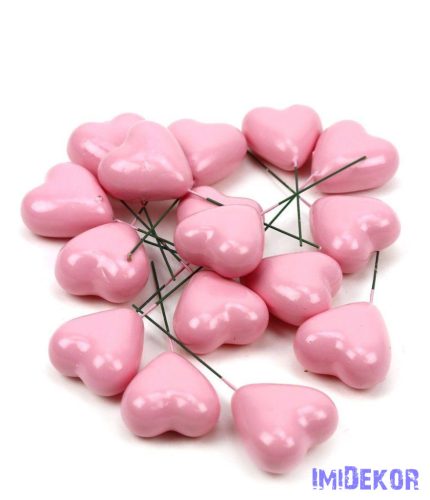 Szív pikk 4cm 16db/csomag - Rózsaszín