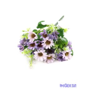 Vegyes színű margaréta csokor 28cm - Lila