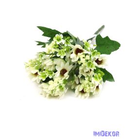 Vegyes színű margaréta csokor 28cm - Fehér