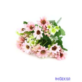 Vegyes színű margaréta csokor 28cm - Rózsaszín