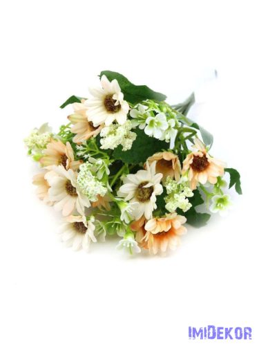 Vegyes színű margaréta csokor 28cm - Barack