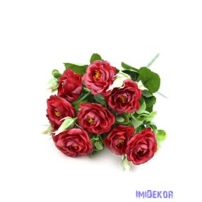 Fodros szirmú rózsa csokor 10 fejes 31cm - Piros