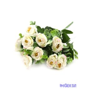 Fodros szirmú rózsa csokor 10 fejes 31cm - Cirmos