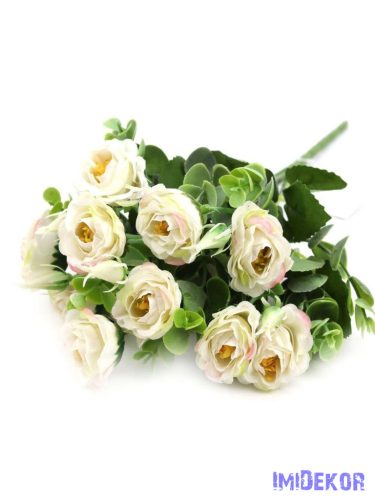Fodros szirmú rózsa csokor 10 fejes 31cm - Cirmos