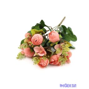 Boglárka selyem csokor 32cm - Korall