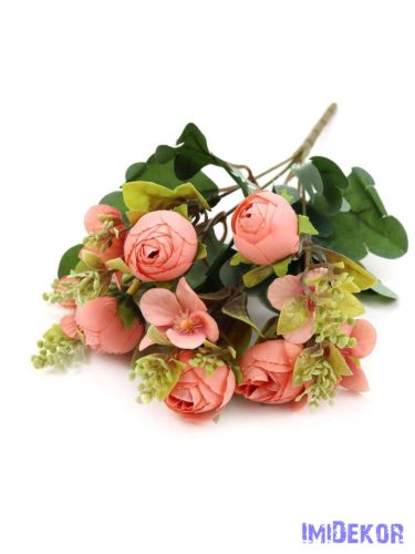 Boglárka selyem csokor 32cm - Korall